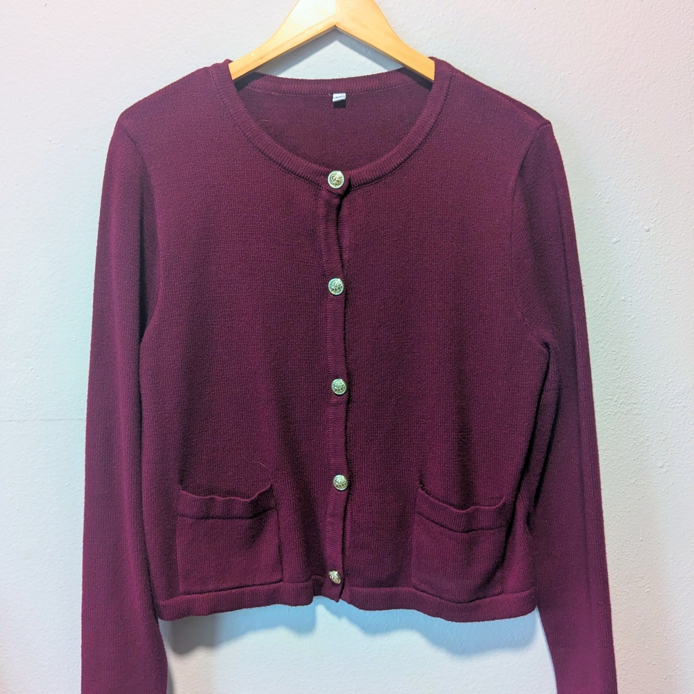 Burgundy Cardigan Sweater